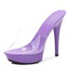 Candy Colors Wedding Shoes Woman Platform Sandals Summer Pvc Slides Waterproof 13Cm Nightclub Sexy High-Heeled Slippers Womensbh