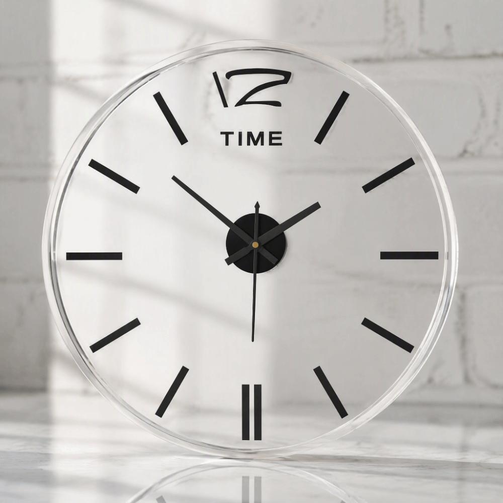 Battery Operated Wall Clock Sticker Frameless Wall Clock Decor DIY Clock Kit Office Decoration