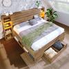 Double Bed High Durability Spacious Storage Space Sturdy Construction Built-in Charger Heavy Duty Strong Wood Slat Support Bed for