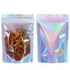 100pcs  Laser Self Sealing Bag 0.14mm  Aluminum Foil Self-supporting Sack with Window Nut Dry Flower Tea Sealed Packaging Pouch