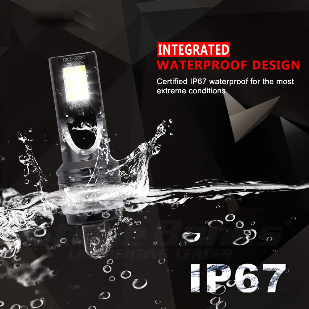 H7 LED Headlight Bulb, 55W 6000K White 12000LM Super Bright CSP Chip Conversion Kit 360° Luminous, 2 Years Warranty