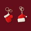 Hat Xmas Handmade Crochet Pendant Korean Style Key Ring Christmas Key Chain Women Key Buckle