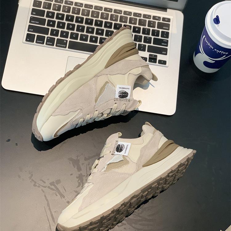 Leather Dad Shoes Women's 2024 New Spring and Autumn Versatile Platform Forrest Gump Shoes Running Height-increasing Sports and Leisure Shoes Women