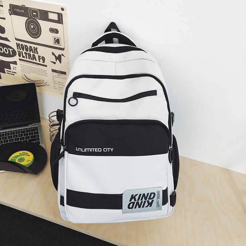 Мужской рюкзак большой вместимости для учеников младших классов средней школы, школьная сумка, женский рюкзак с цветными блоками