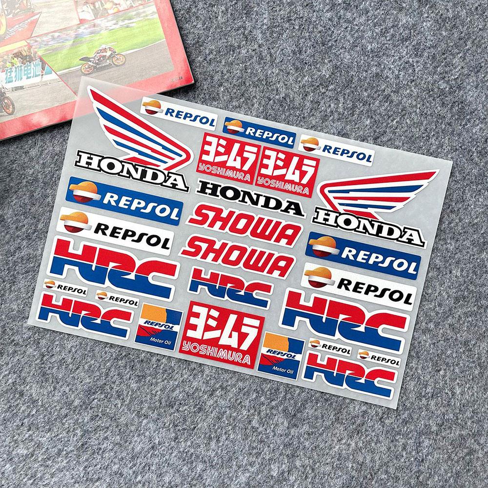 Honda Motorcycle Decoration Reflective Stickers Waterproof Scooter Helmet Decals HRC Modification Accessories Sponsor Stickers akn256
