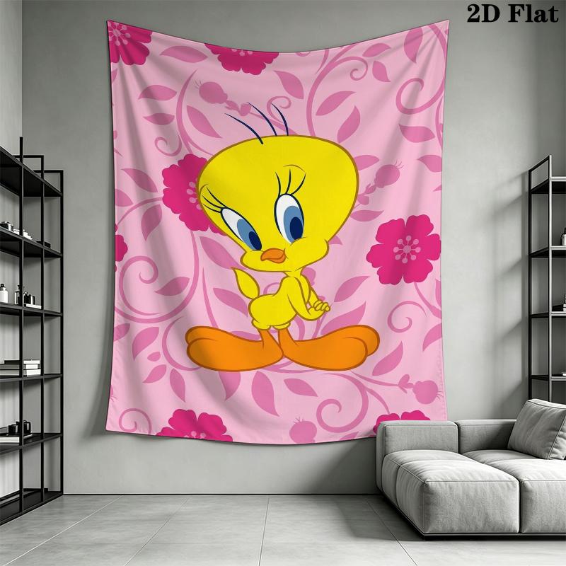 Tweety Bird Wall Tapestry Aesthetic Wall Hanging Printed Fabric Blanket Decorative Tapestries for Bedroom Living Room Home Decor