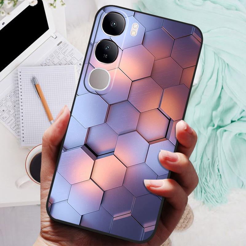 Для Vivo V40 Lite IDN V40SE Y200 Y300 Чехол для телефона Задняя крышка Модный Цветок Бабочка Мягкий ТПУ Fundas Для Vivo V 40 Lite V40 SE
