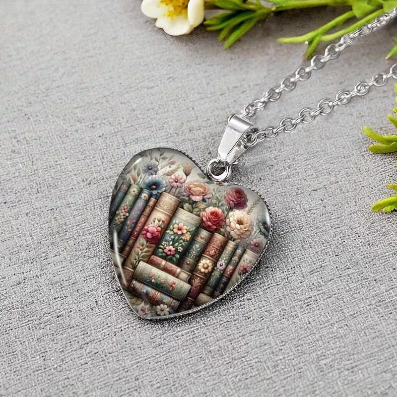 Ожерелье с подвеской в виде сердца с цветочным узором