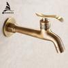 Bibcock Faucet  Long Garden Crane Antique Brass Bathroom Mop Sink Faucets Wall Mount Washing Machine Water Taps Garden THJ-8661F
