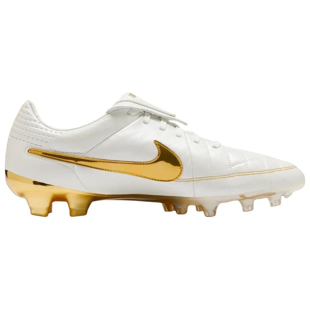 Nike Tiempo Legend SE FG Прикосновение золота Унисекс Кроссовки Белый Металлик-Саммит-Белый-Металлик-Золотая монета IF4388-100