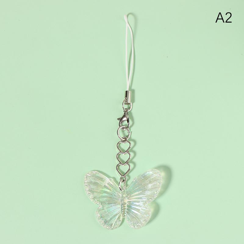 1PC Sweet Cool Colorful Butterfly Charm Mobile Phone Chain Lanyard Cell Phone Strap Keychain Bags Pendant Decor
