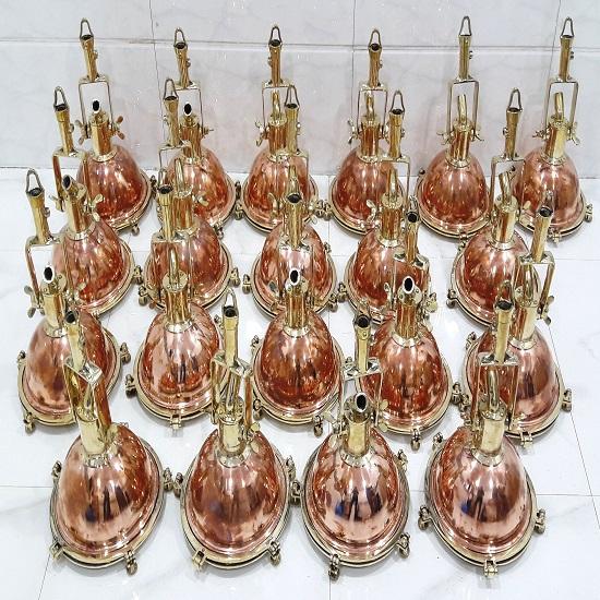 Nautical New Marine Brass And Copper Ship Hanging Cargo Spot Light 20 Pieces In Nice Condition