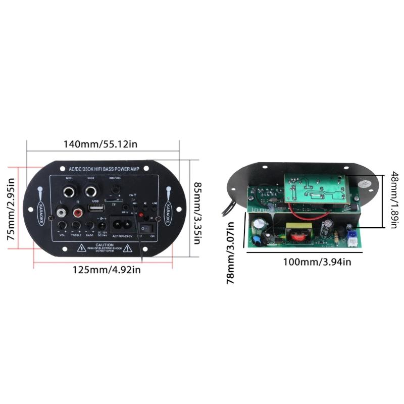 12В 24В 220В Беспроводной усилитель Совместимый с Bluetooth FM-радио USB TF-кардридер Домашний HIFI Стерео Усилитель мощности Плата