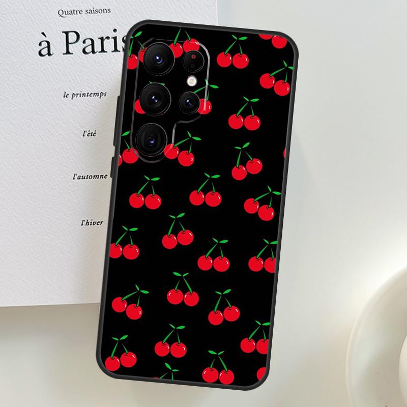 Чехол для телефона Samsung Galaxy S26 Ultra S25 S23 S22 S21 S24 Ultra S10 S20 Plus S25 FE с рисунком еды, фруктов, красной вишни