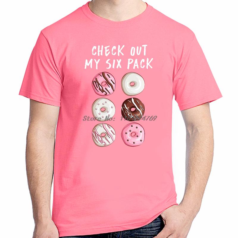 Funny Graphic T Shirts Check Out My Six Pack Doughnut Cotton Short Sleeve Tshirts New Shirts And Tshirts Fashion Print T Shirt