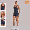 Спортивный боди для йоги с перекрестными лямками: Элегантный облегающий цельный комбинезон для фитнеса и бега