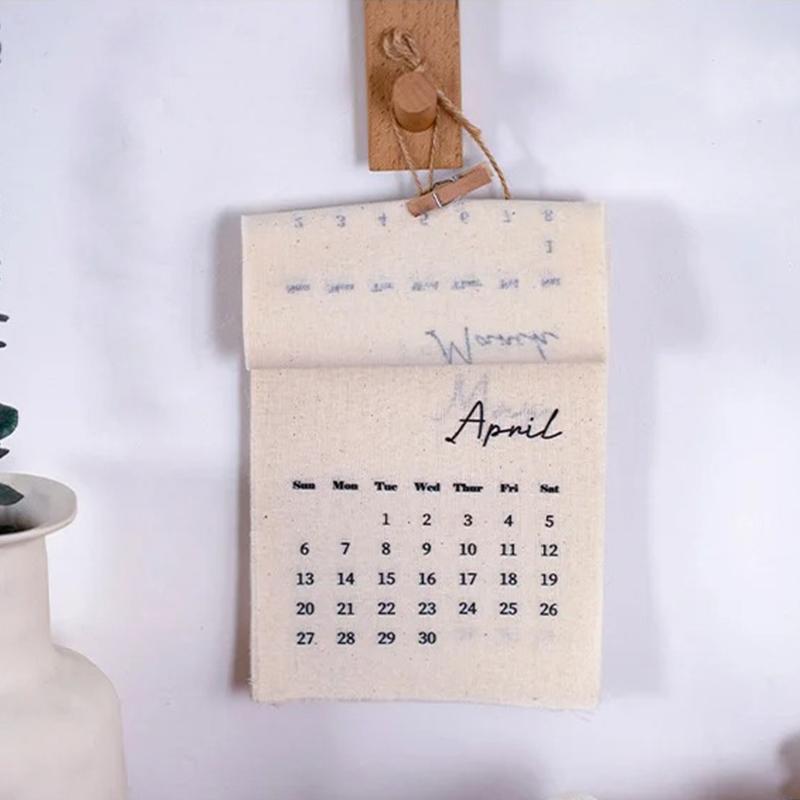 1 шт. с бахромой Корейский стиль Тканевый календарь 2025 г. Индивидуальный Стильный 2025 Тканевый Настенный Хлопковая ткань