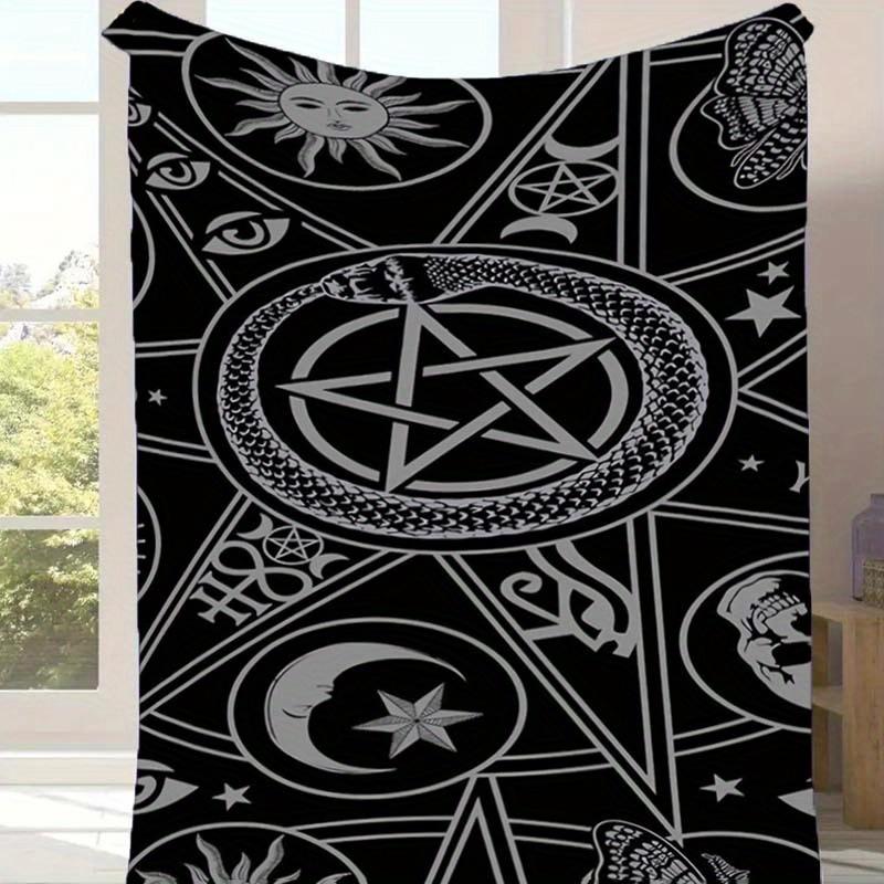 1pc Pentagram Print Blanket, Soft Warm Throw Blanket Nap Blanket for Couch Sofa Office Bed Camping Travel, Multi-purpose Gift Blanket