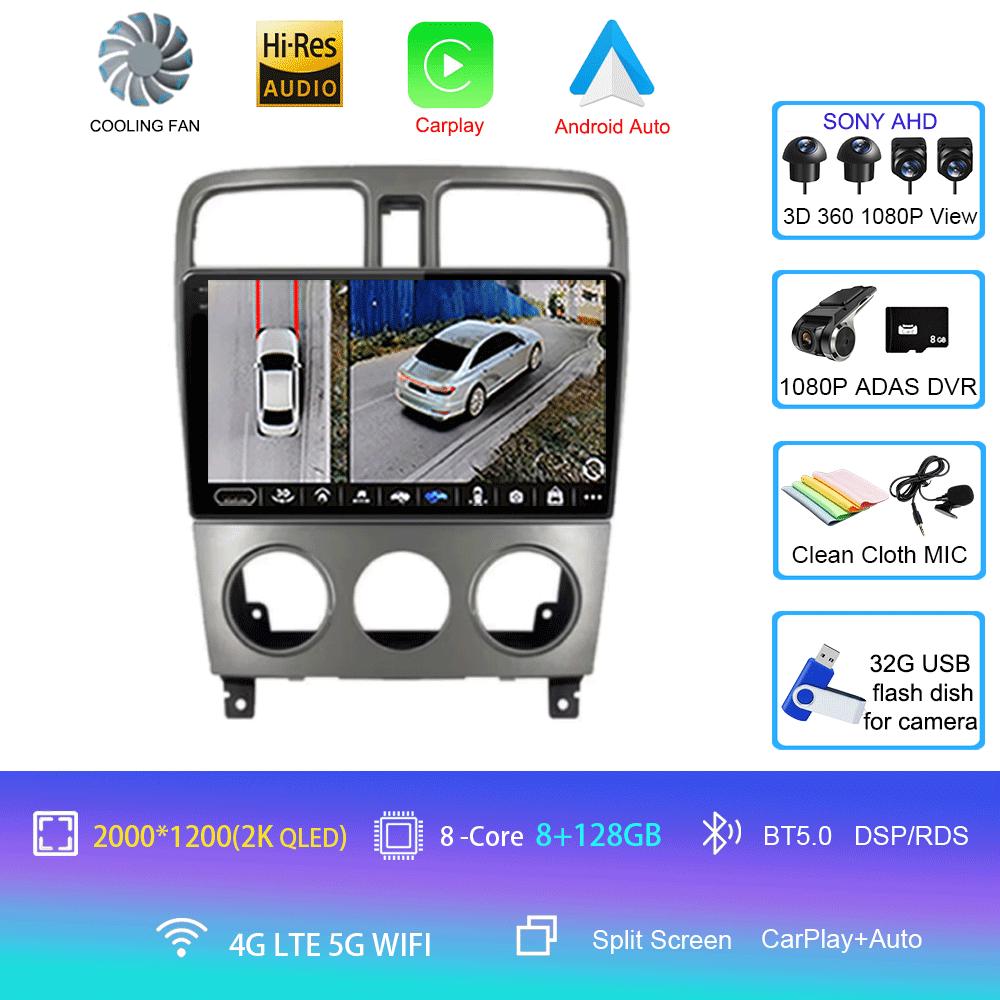 Автомагнитола Android 14 Carplay Auto 2K Экран Мультимедийный плеер Для Subaru Forester SG 2002 - 2008 DSP Авторадио Стерео Головное устройство