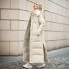 Cotton Coat Long Parka Coat Jacket Women Autumn Winter Thick Warm Coats Woven Block Trend Hooded White Down Parkas