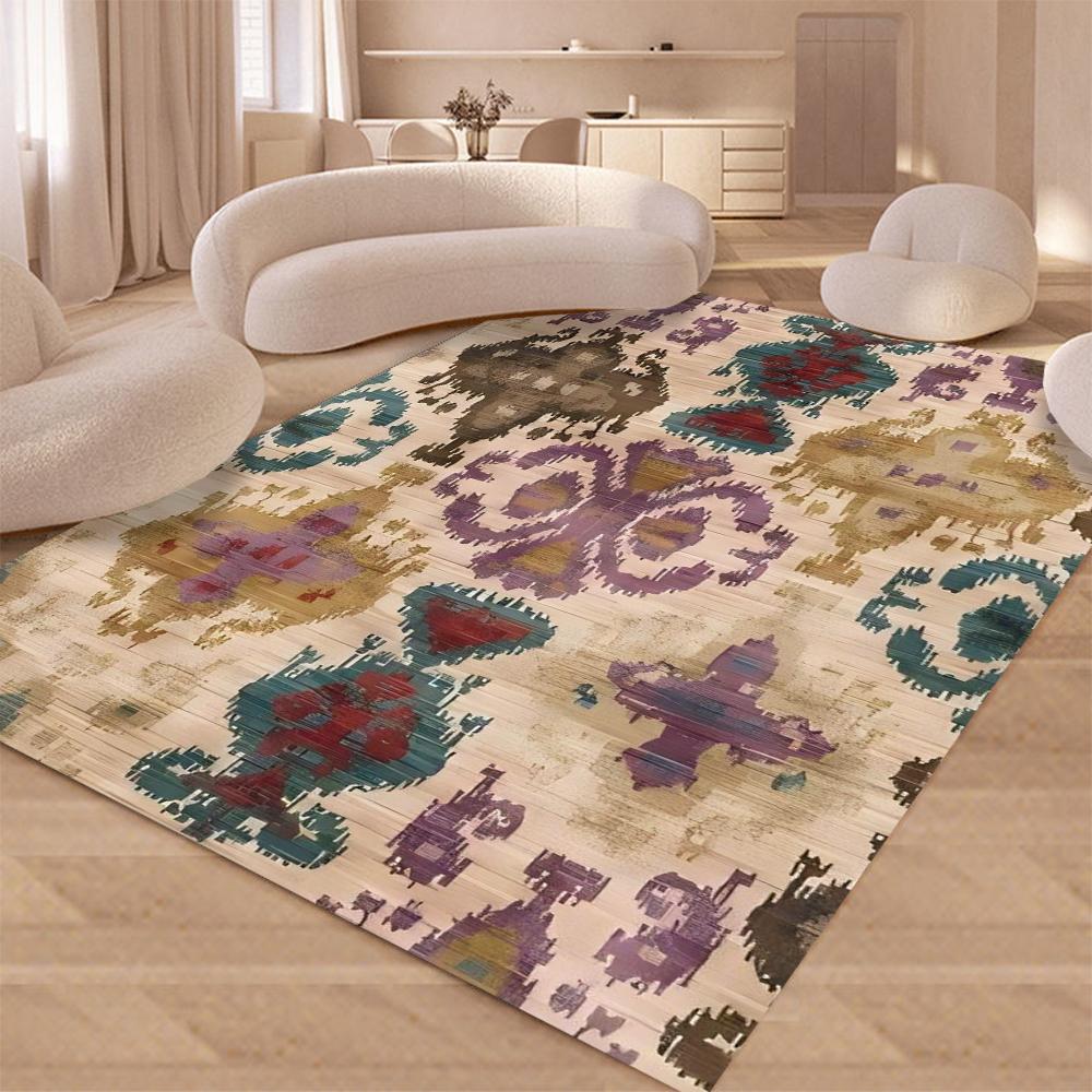 Vintage Tribal Area Rugs Washable Area Rugs for Living Room Bedroom Bathroom Kitchen Doormat Stain Resistant Non-Slip Floor Mat