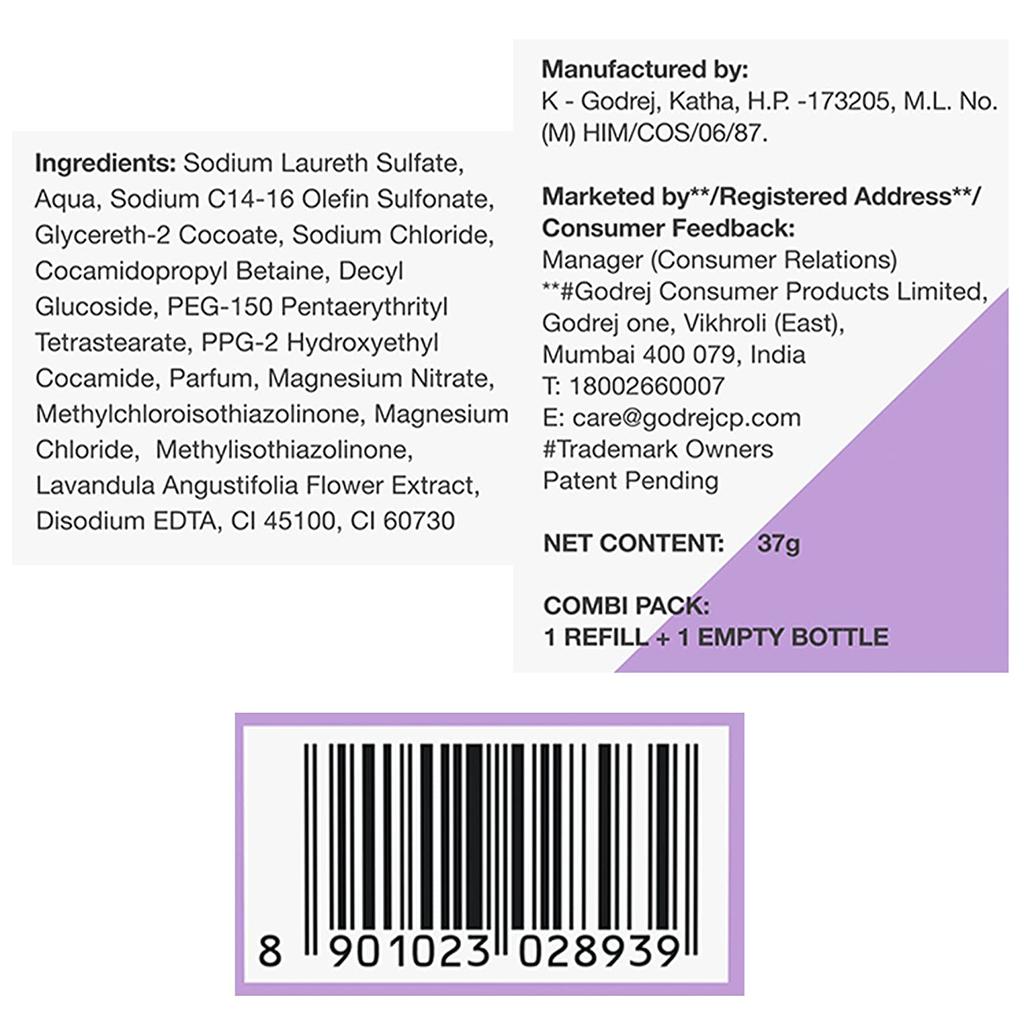 Godrej Magic Ready to Mix Body Wash Лаванда комбинированный набор (Бутылка + пополнение)