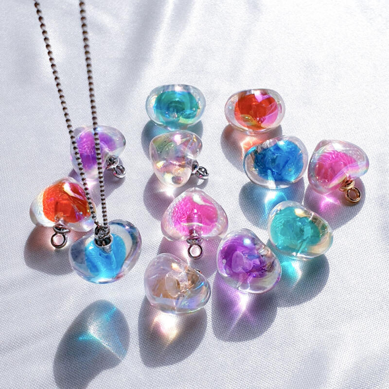 AB Aurora Color Point Heart Pendant Accessory