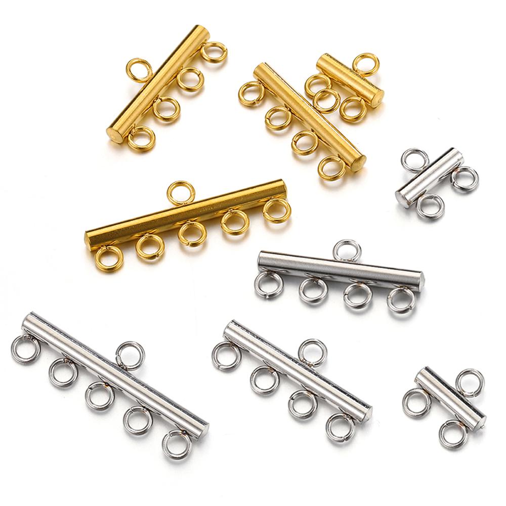 20pcs Stainless Steel Necklace Bracelet Layer Clasps Pendant Bail Connector Drop DIY Connectors For Jewelry Making Supplies