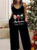 Women's Fashion Jumpsuit, Plus Size Clothing Daily Casual Fashion Wear, Graphic Christmas Printing Design,  Party Parties, Christmas Clothing