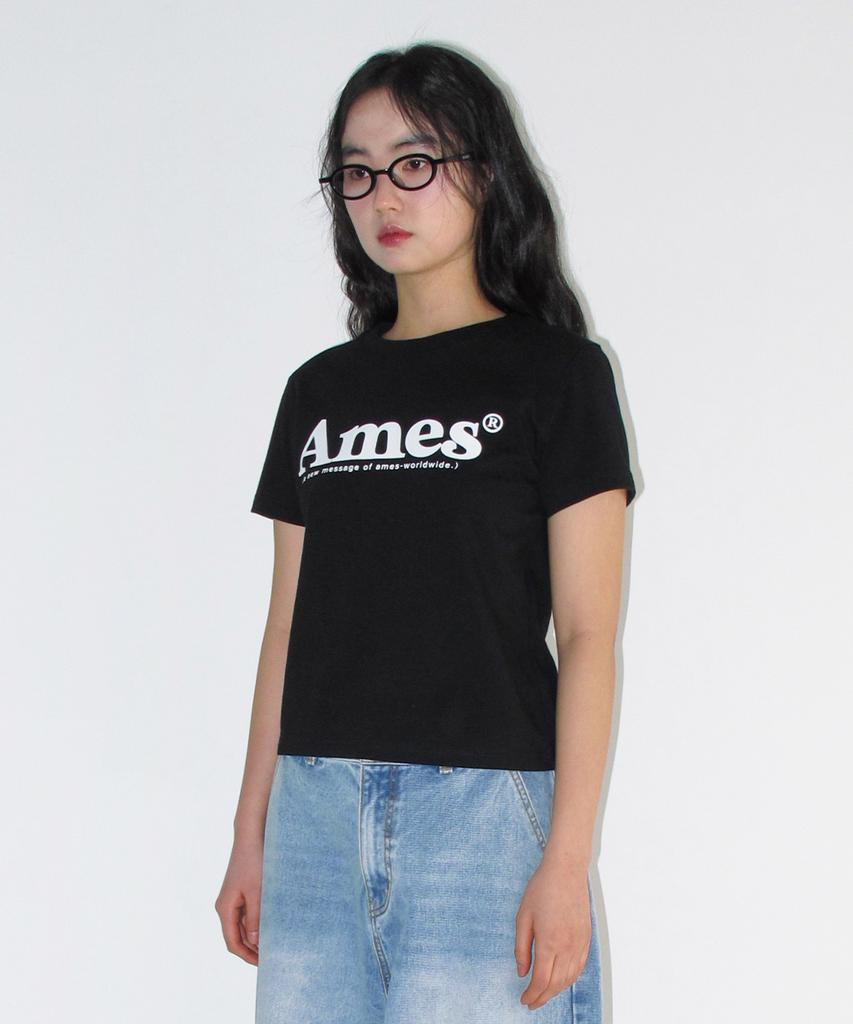 AMES-WORLDWIDE (Unisex) Basic Logo Tee Black
