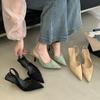 Fashion Elegant High-heeled Single Shoes Pointed Head 2025 Summer New Women's Temperament Lightweight Comfortable Back Strap Cool Pumps