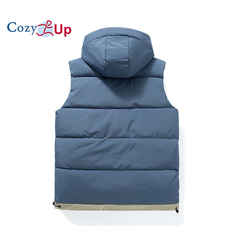Cozy Up Мужской зимний жилет для улицы, верхняя одежда, жилет без рукавов со съемным капюшоном и мягкой подкладкой