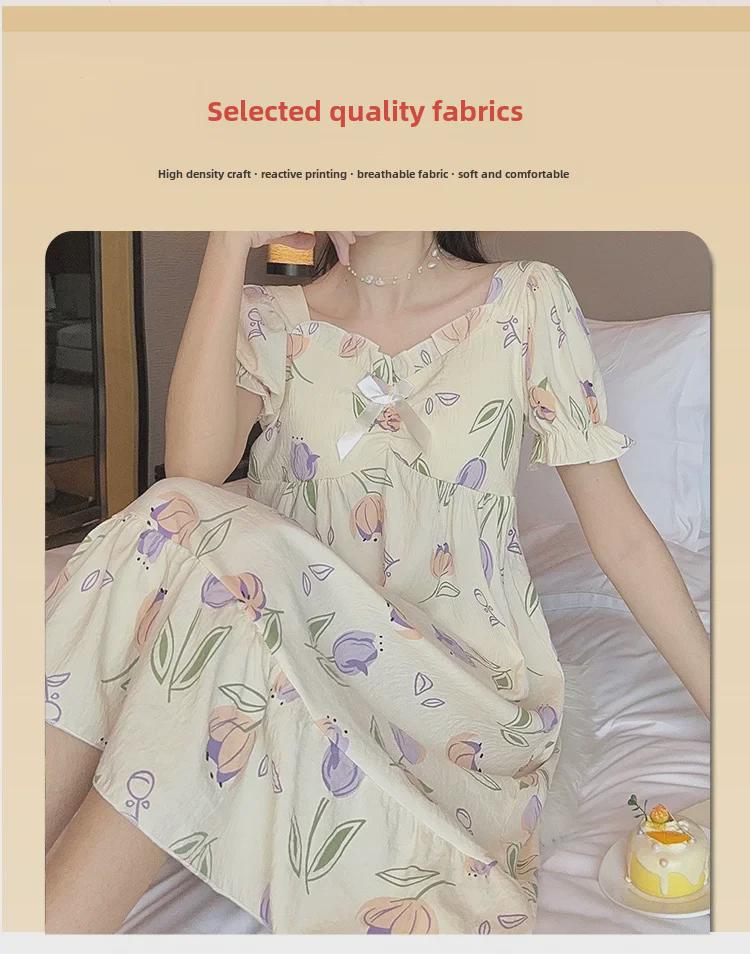 Женская ночная рубашка Cloud Cotton с нагрудной подкладкой - летняя, средней/длинной длины для больших размеров