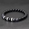 Stylish Men Bracelet 8mm Natural Volcanic Blue Howlite Tiger Eye Stone Beaded Braclet Retro String Braslet Casual Accessories