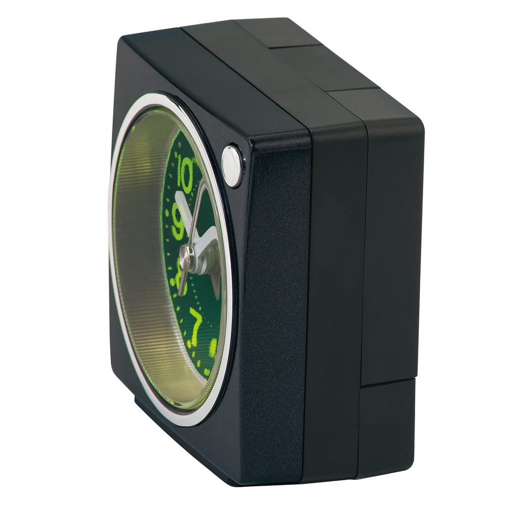 Seiko Часы-будильник, настольные часы, аналоговые, циферблат из смолы с концентрацией света, черный металлик, 65 x 64 x 38 мм, PYXIS NR450K