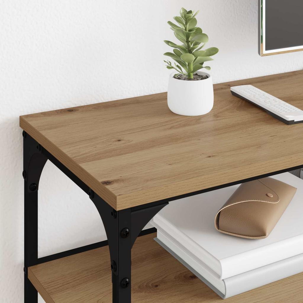 Artisan Oak TV Stand 160 x 30 x 50 cm Composite Wood and Iron
