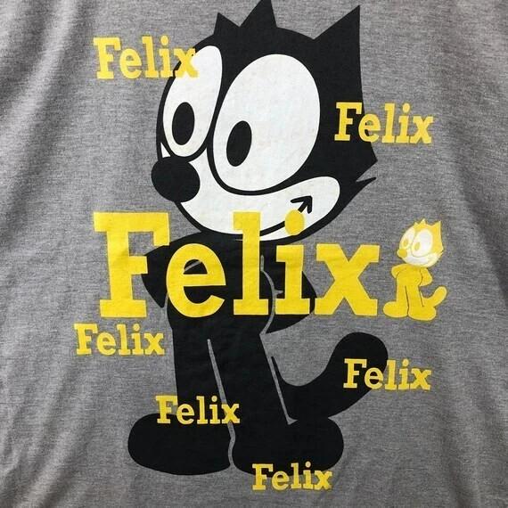 Винтажная футболка FELIX The Cat Серая Мультяшная Все размеры S-34XL Унисекс Футболка