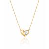Necklace Stainless Steel Gold Plated with 14K Gold, Heart Mother of Pearl Nst2306
