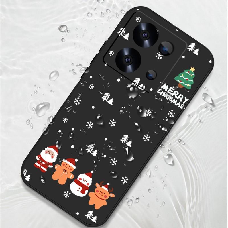 Мягкий тонкий чехол с рисунком рождественской елки для Xiaomi 13T Poco F6 X6 Pro Redmi Note 13 12 Pro 11 10, матовый чехол из ТПУ с ремешком, противоударный чехол для телефона