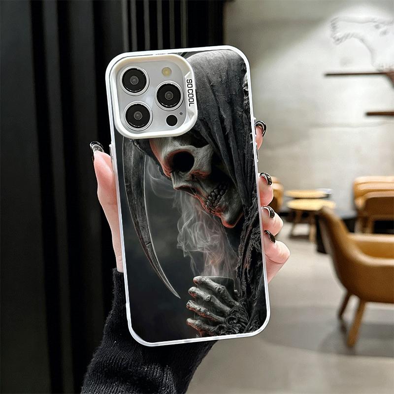Смерть Жнец Череп Коса Мягкий Чехол для Телефона для iPhone 15 16 17 Pro Max 17Air 16E 14 Plus 13 12 Mini Ударопрочный Чехол Задняя Крышка Sh