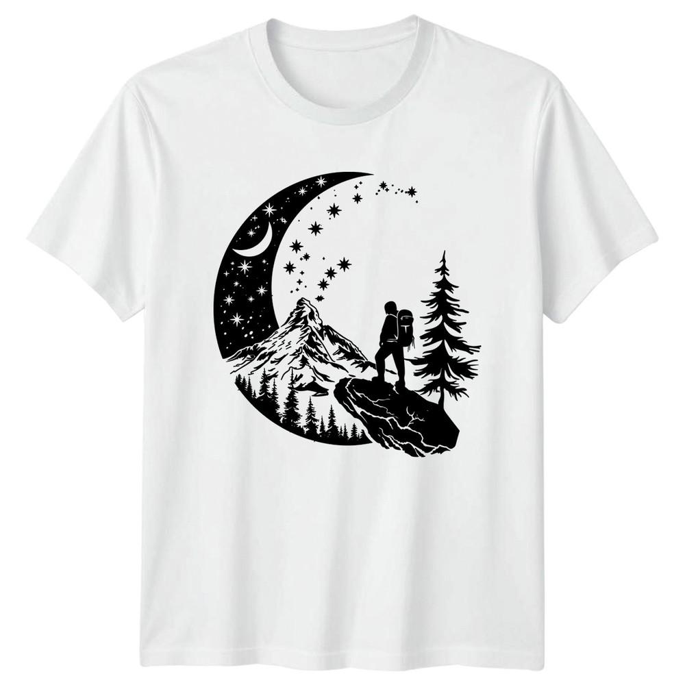 Mountain Hiker Under Stars Camping TShirt Hiking Camping Adventure Nature