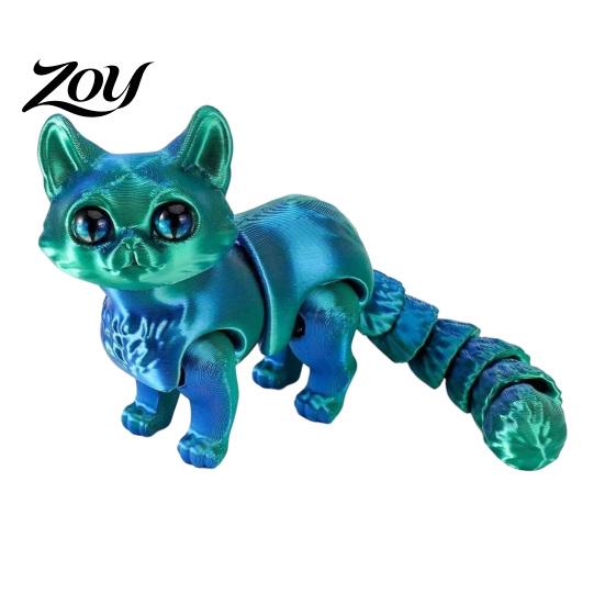 Handheld Decompression Toys 3D Printed Cat Toy, Articulated Movable Joint Figurine for Desk Calming Sensory Tools Anxiety Decor, Cute Fidget Toy Kids