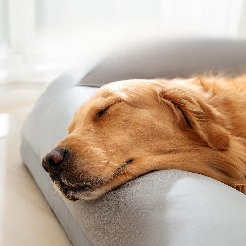 Простой Полосатый Диван-Гнездо Для Большой Собаки Золотистый Ретривер Летнее Охлаждающее Гнездо Для Собак Подушка Для Шеи Увеличенная Подушка Для Животных Товары Для Домашних Животных