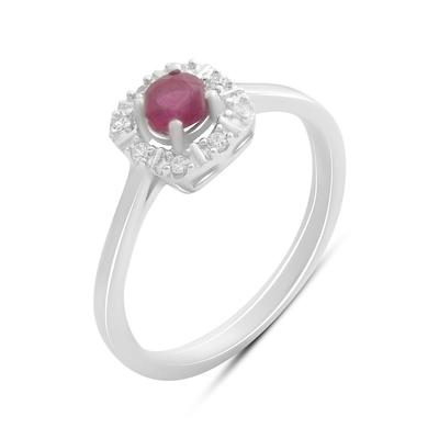Серебряное кольцо с натуральным рубином 0.533ct, вес изделия 2,2 гр (2187851)