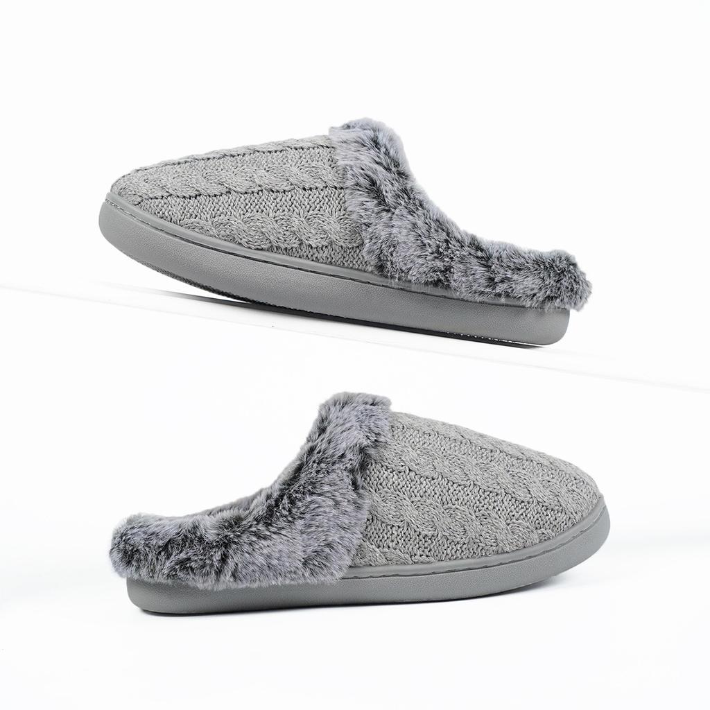 Couple's New Versatile Fluffy Slippers Warm and Faded Fluffy Cotton Mop Non-slip Piled Thickened Cotton Slippers