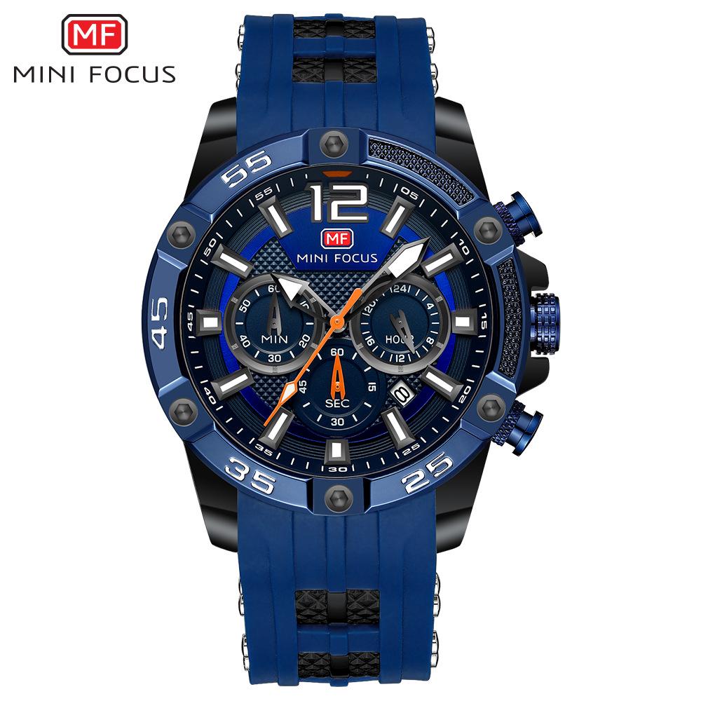 MINI FOCUS 0349G Многофункциональные водонепроницаемые кварцевые спортивные часы для мужчин