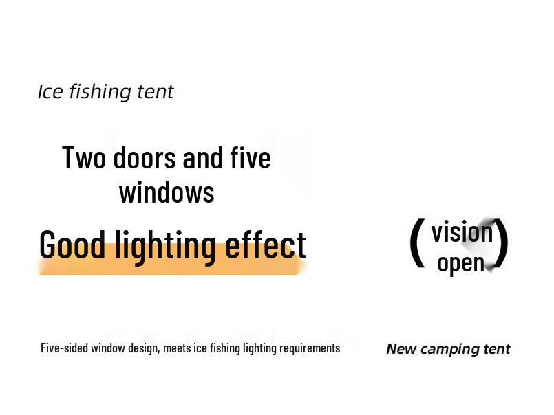 Шестигранная теплая зимняя палатка для подледной рыбалки с улучшенной ветрозащитой и хлопковой изоляцией