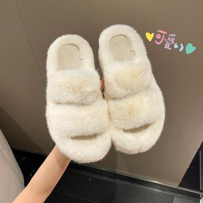 Летние пушистые тапочки женские носят маффин толстая подошва для увеличения роста и тонкие универсальные шлепанцы