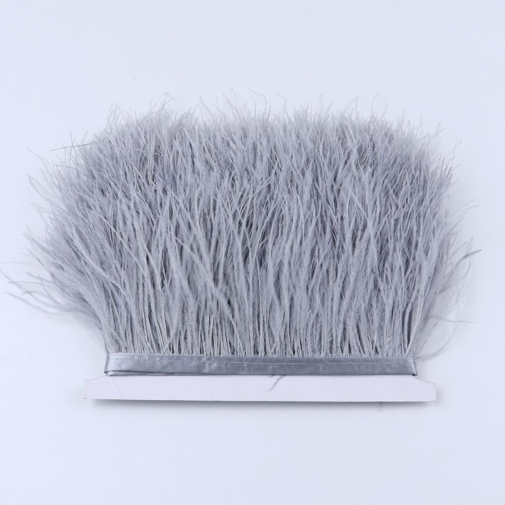 1 Meter Ribbon Tassel Natural Ostrich Feathers Sewing Decoration Fluffy Texture Feather Plumes Ribbon Selvage Apparel Fabric