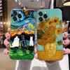 Прозрачный чехол для Apple iPhone 12 11 13 Pro Max mini XS X XR 6 7 8 Plus SE Чехлы Кот Ван Гог Звездная ночь Картина маслом